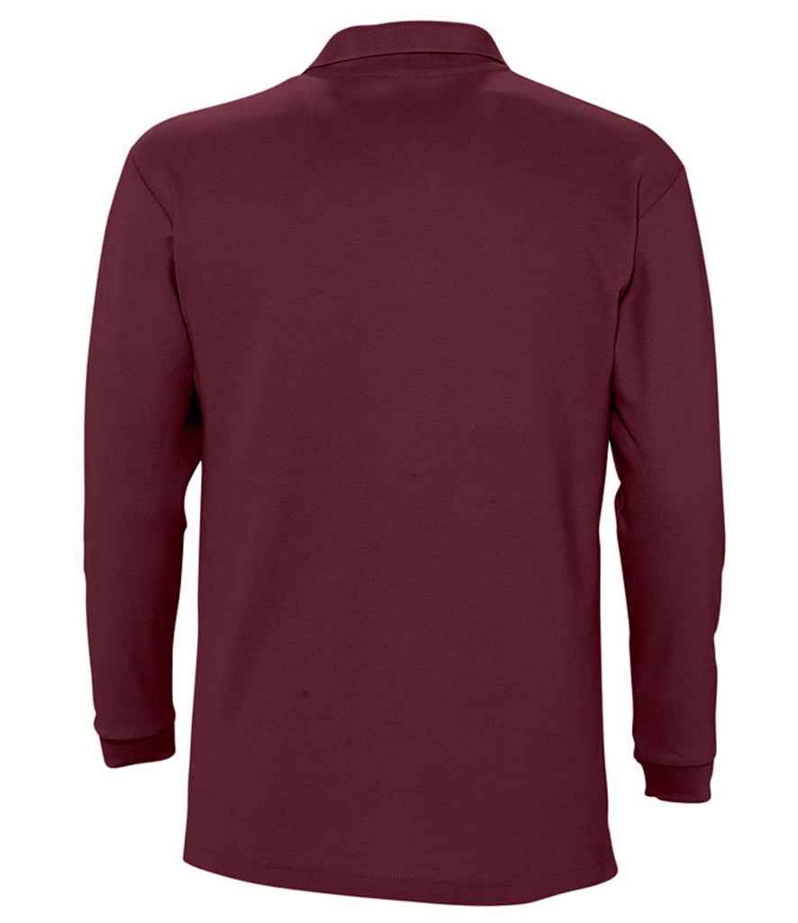 SOL'S Winter II Long Sleeve Cotton Piqué Polo Shirt - Burgundy