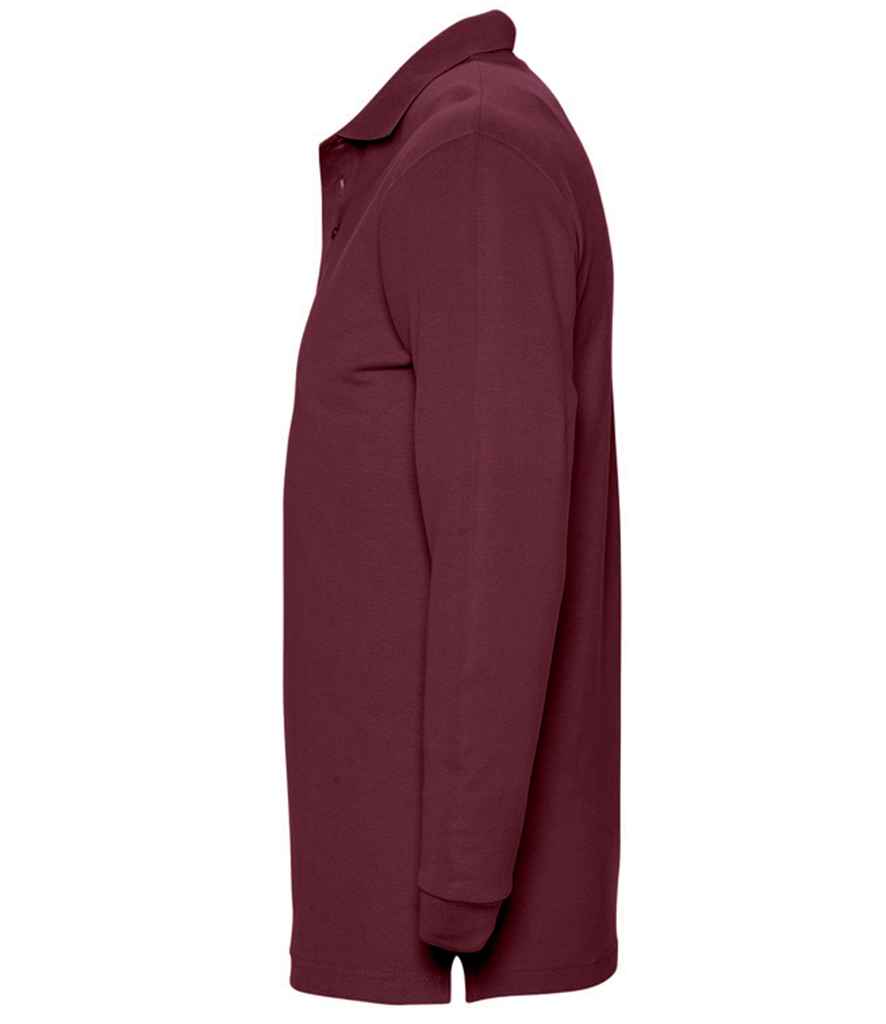 SOL'S Winter II Long Sleeve Cotton Piqué Polo Shirt - Burgundy