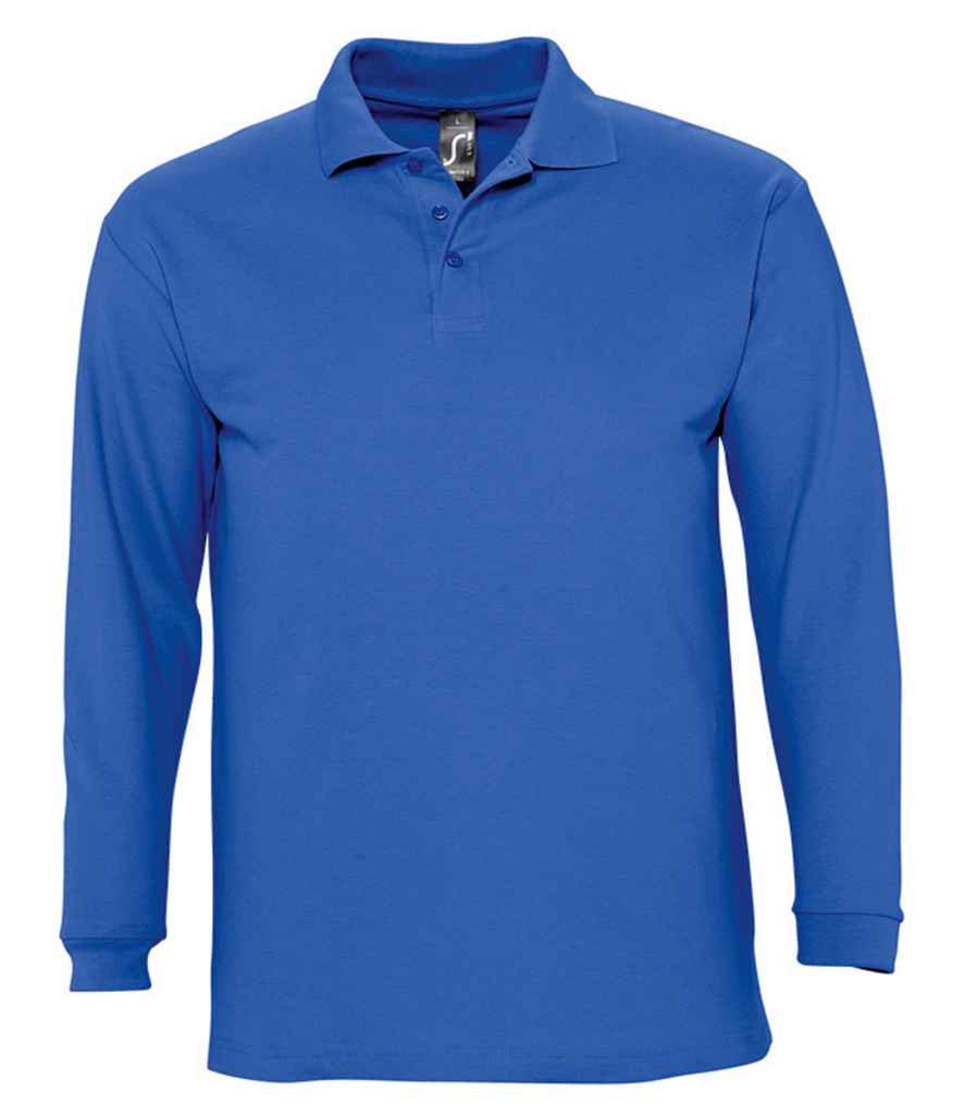 SOL'S Winter II Long Sleeve Cotton Piqué Polo Shirt - Royal Blue