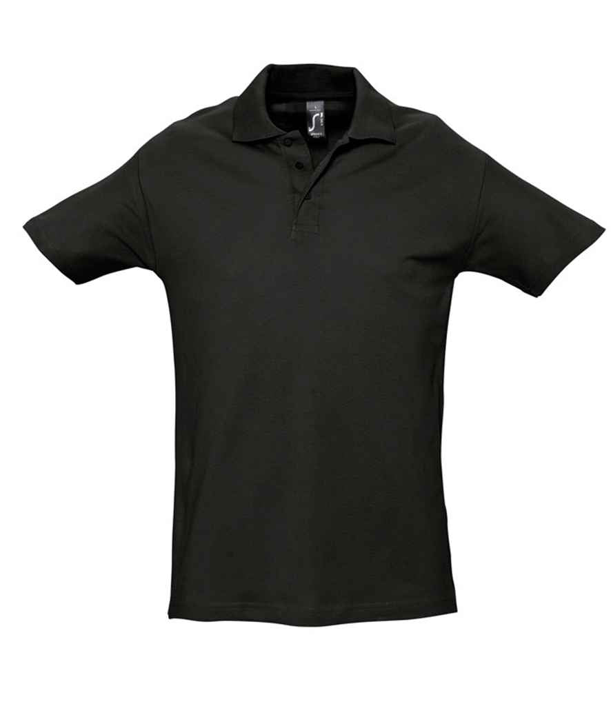 SOL'S Spring II Heavy Cotton Piqué Polo Shirt - Black
