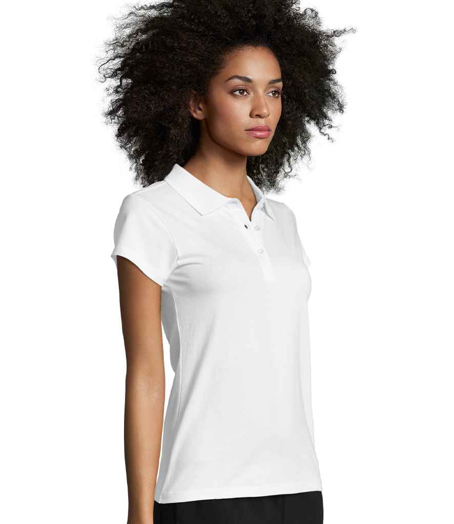 SOL'S Ladies Prescott Cotton Jersey Polo Shirt - White