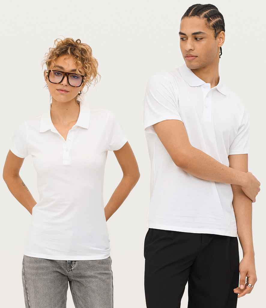 SOL'S Ladies Prescott Cotton Jersey Polo Shirt - White