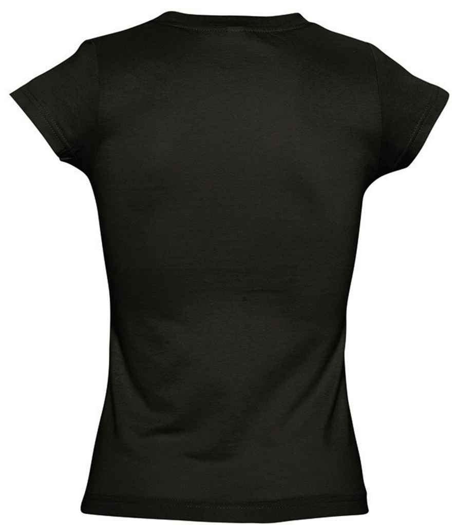SOL'S Ladies Moon V Neck T-Shirt - Deep Black