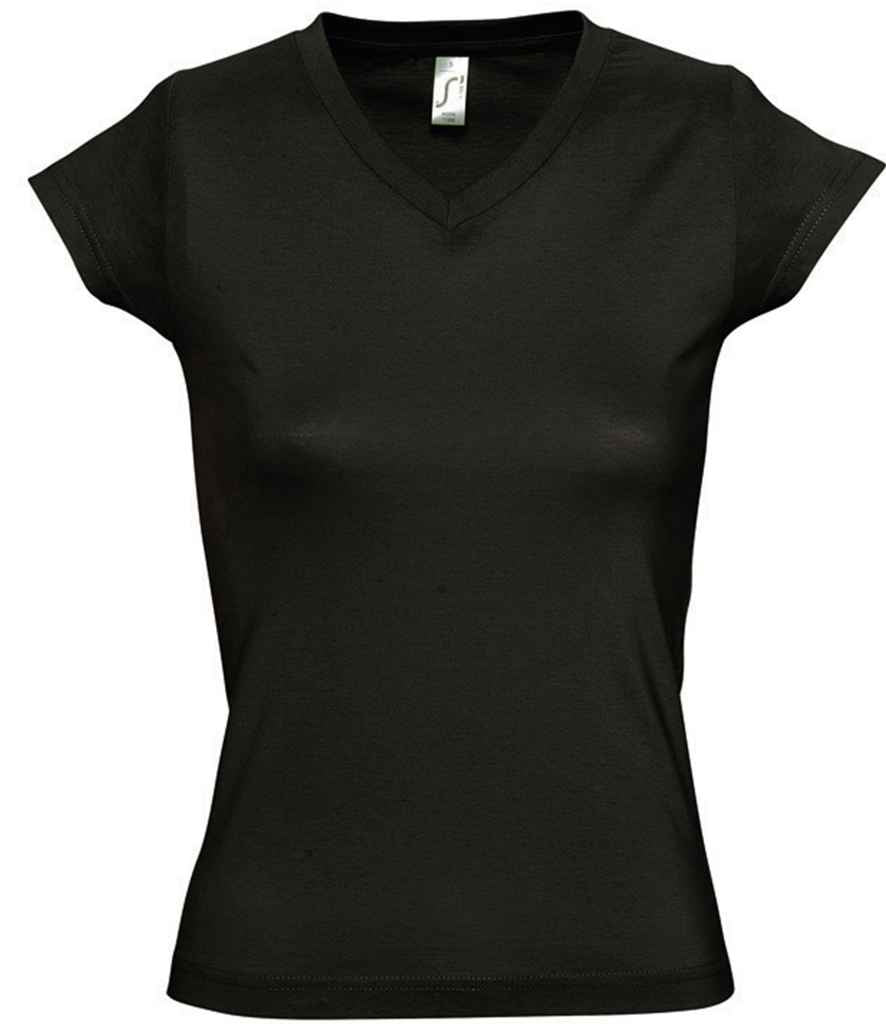SOL'S Ladies Moon V Neck T-Shirt - Deep Black