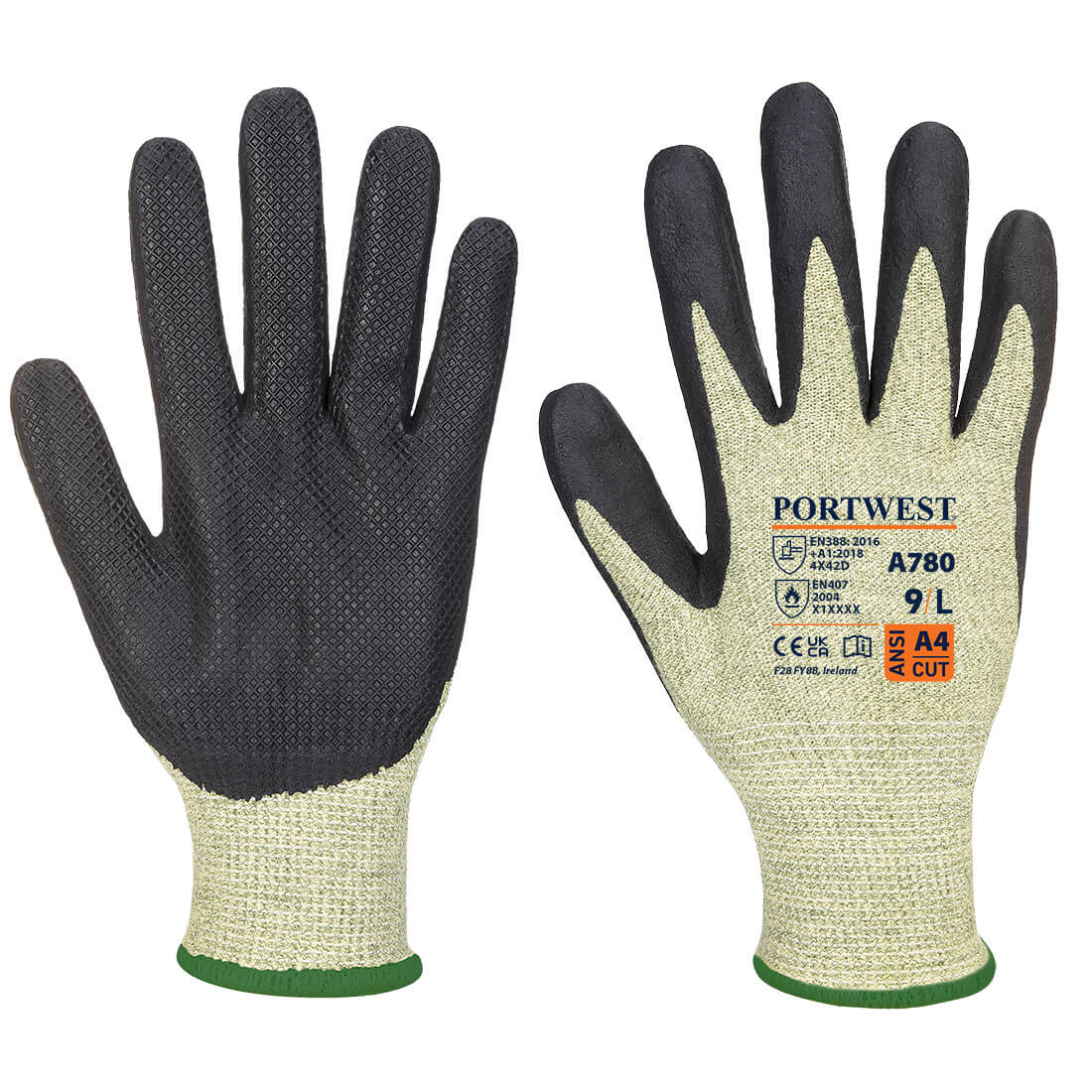 FR Arc Cut D13 Level 2 Glove - Green/Black