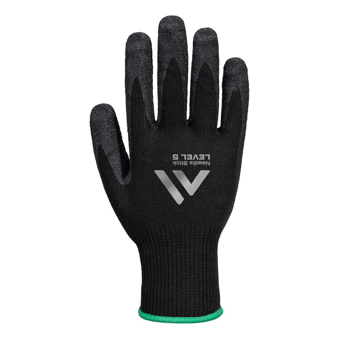 Needle Resistant  F10 Latex Crinkle Glove - Black