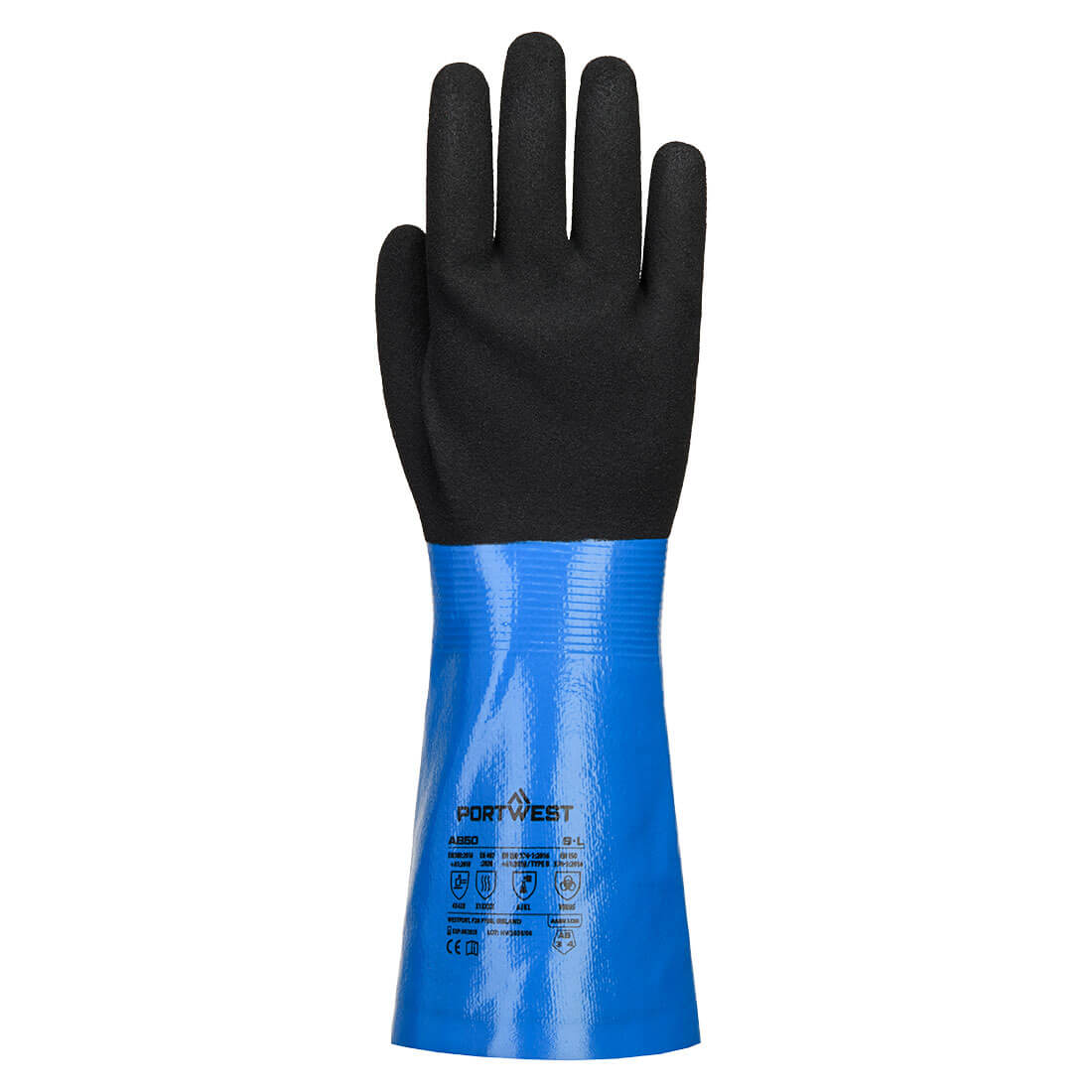 Chem Cut D 330 Nitrile Sandy Gauntlet - Blue/Black