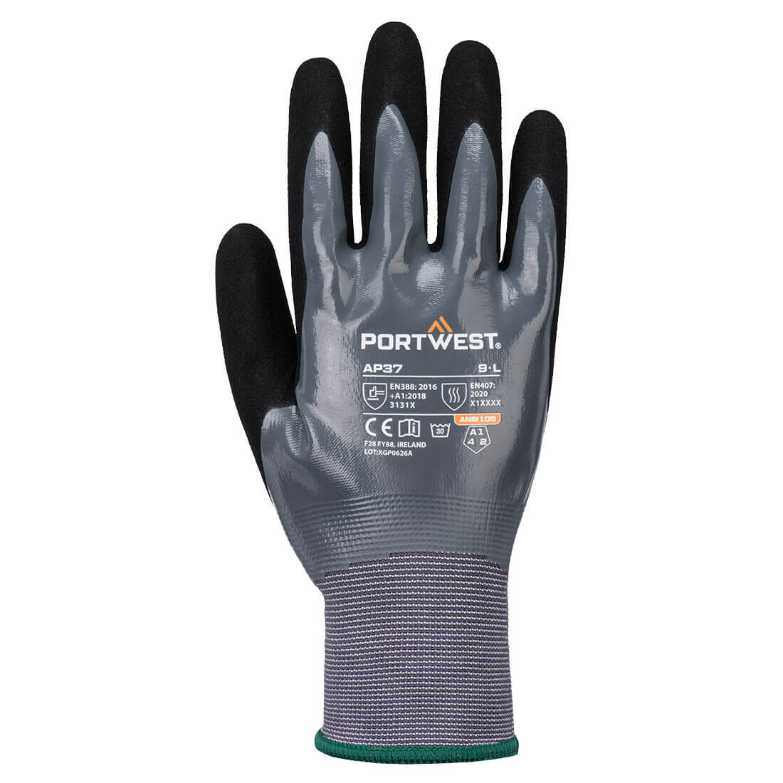 Grip 15 Nitrile Foam Touch Screen Glove - Grey/Black