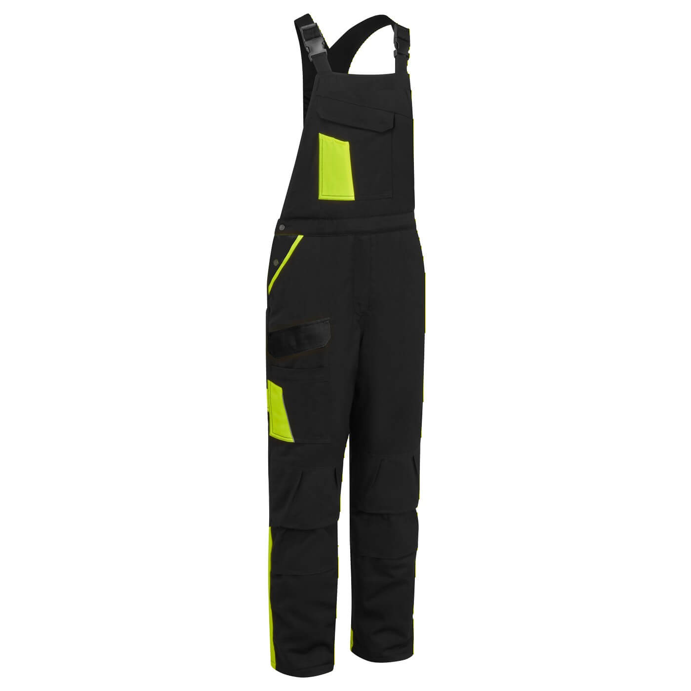 WX1 Two Tone Insulated Cotton Bib and Brace - Black/Yellow