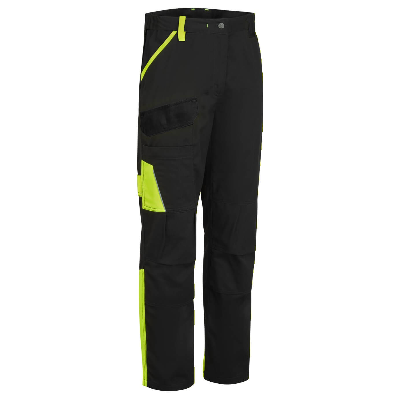 WX1 Lightweight Cotton Work Trousers - Black/Yellow