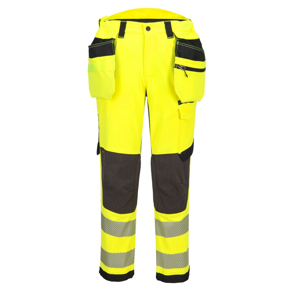EV4 Hi-Vis Stretch Detachable Holster Class 2 Trousers - Yellow/Black