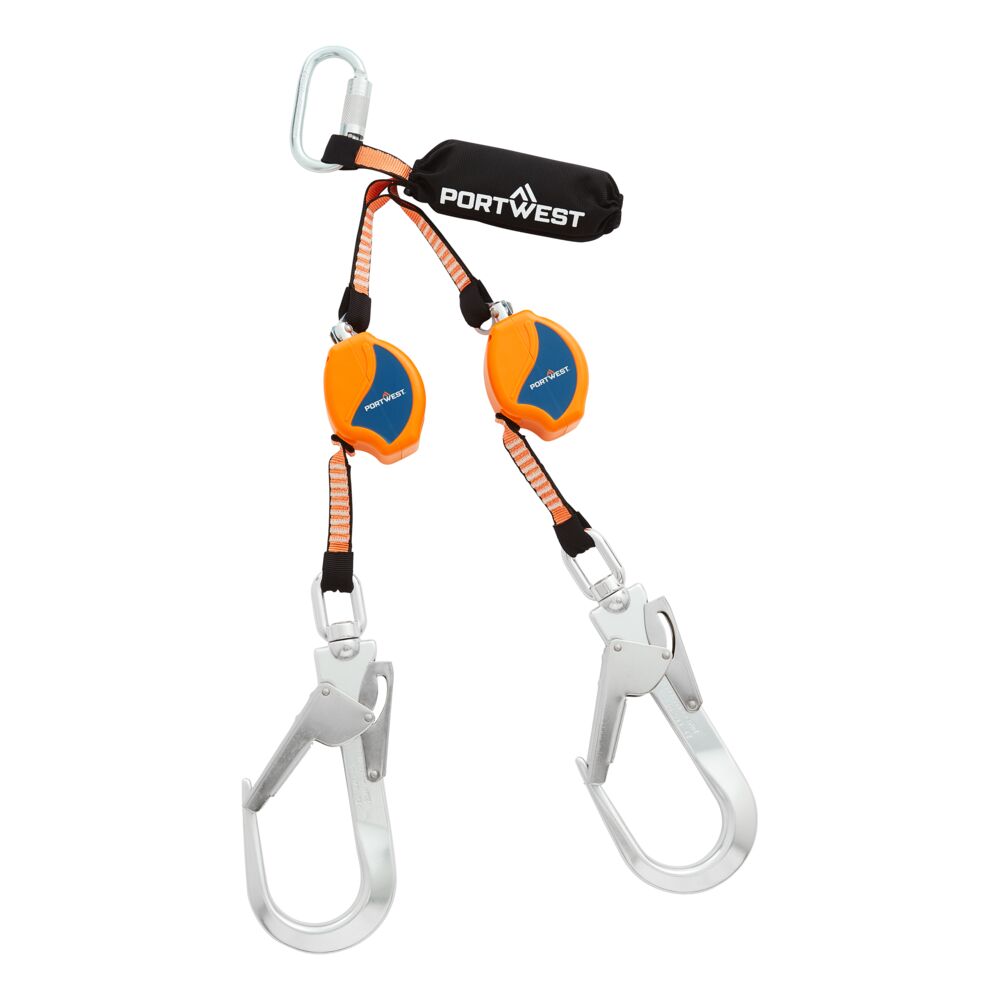 2.5m Self Retract Lifeline 140kg - Black/Orange