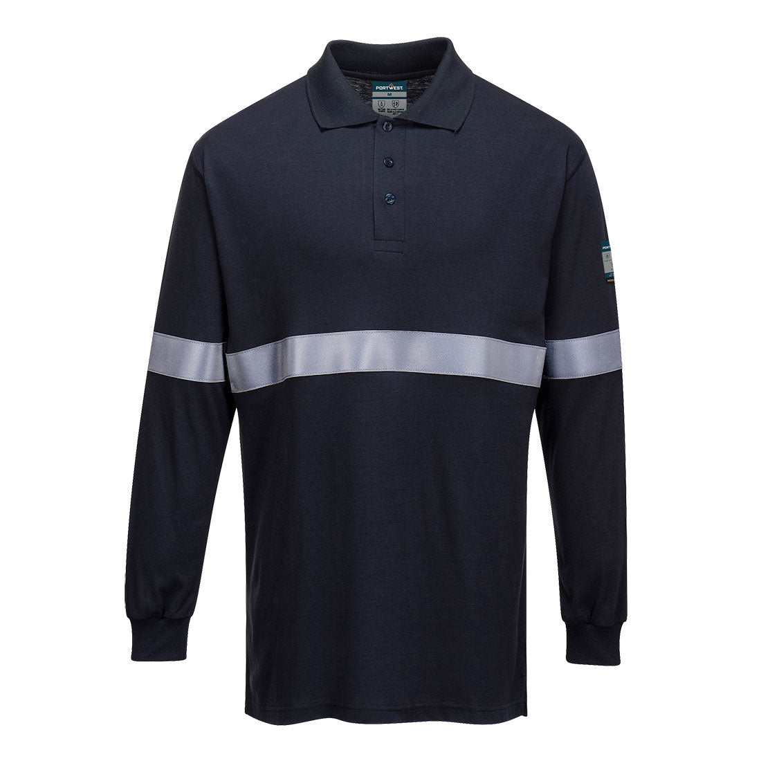 Modaflame Knit FR Long Sleeve Polo Shirt - Navy (NAR)