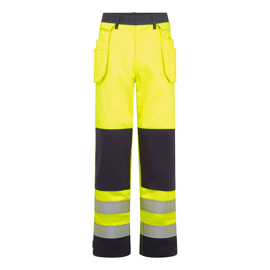 Bizflame Work Hi-Vis Contrast FR Holster Trousers - Yellow/Navy