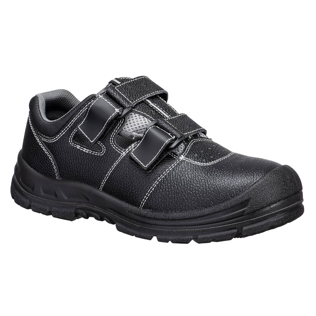 Steel Action Leather Sandal S1P SR FO - Black/Grey