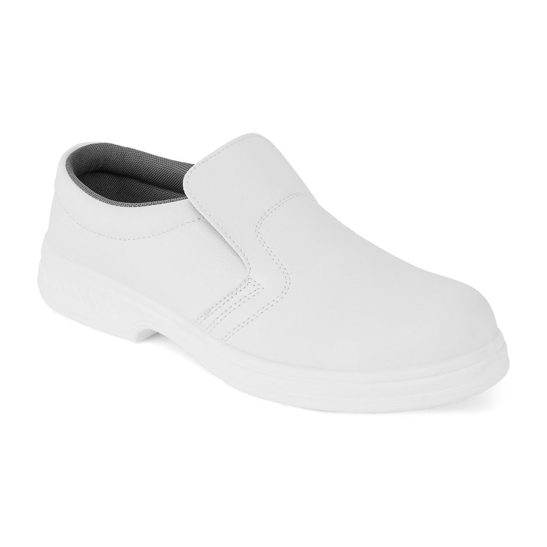 Occupational Microfibre Slip On Shoe O2 FO SR - White