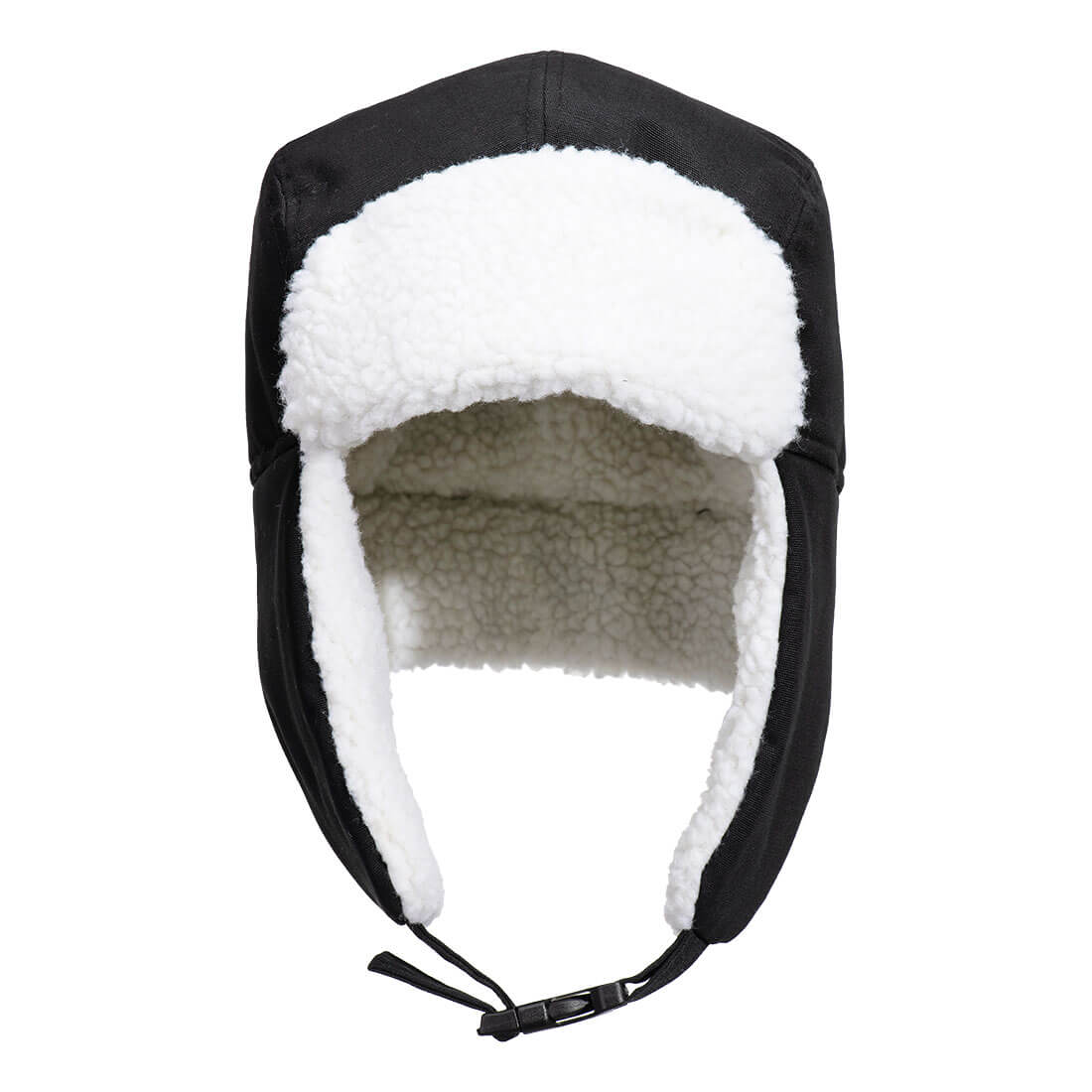 Sherpa Lined Trapper Hat - Black