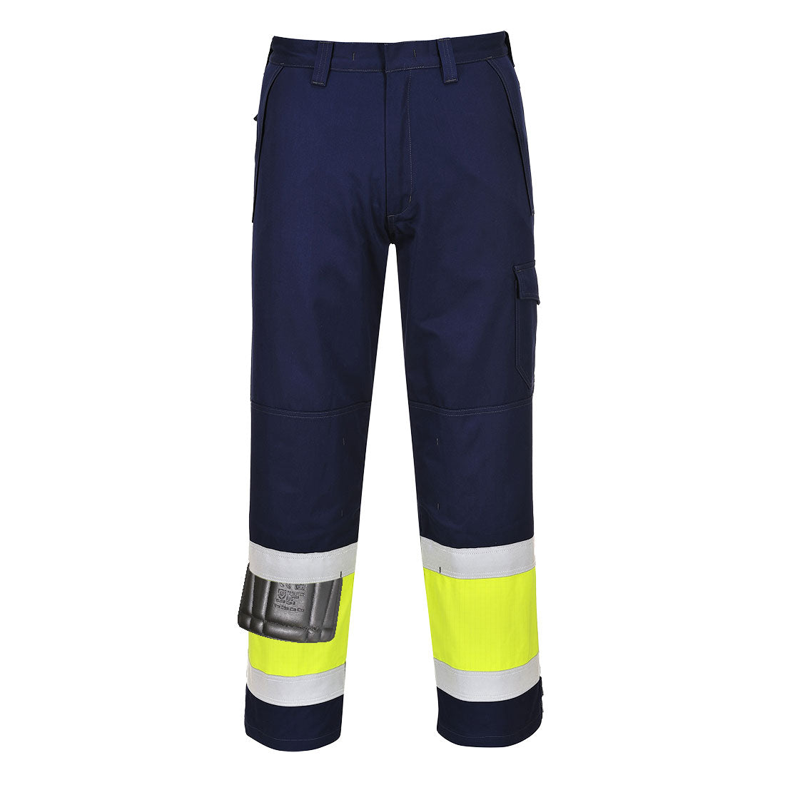 Modaflame Work Hi-Vis Class 1 Multi-Norm FR Trousers - Yellow/Navy