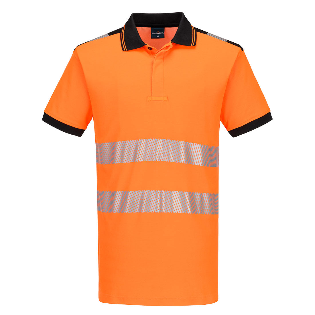 PW3 Hi-Vis Polo Shirt  S/S - Orange/Black