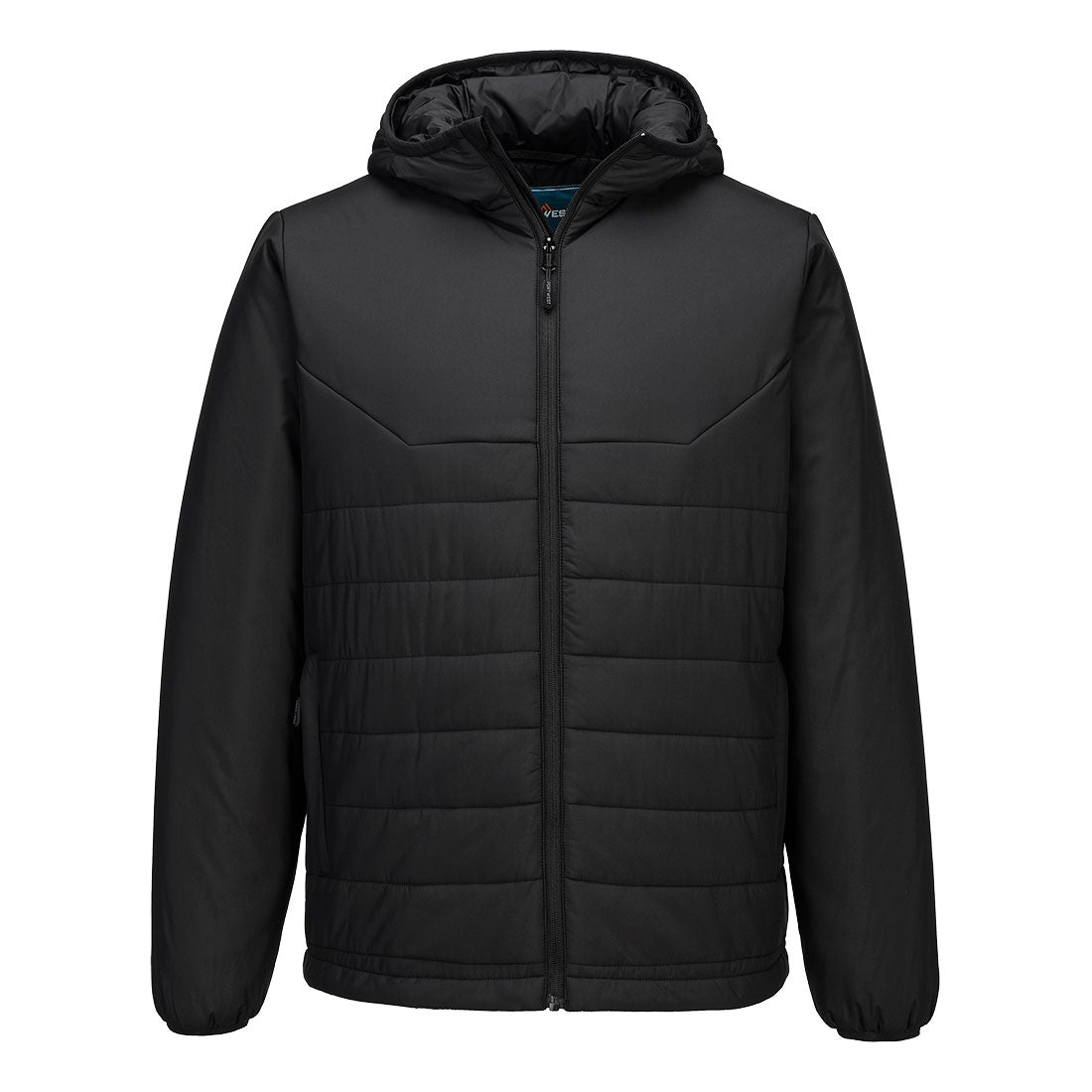 Professional Hooded Insulated Baffle Jacket - Black