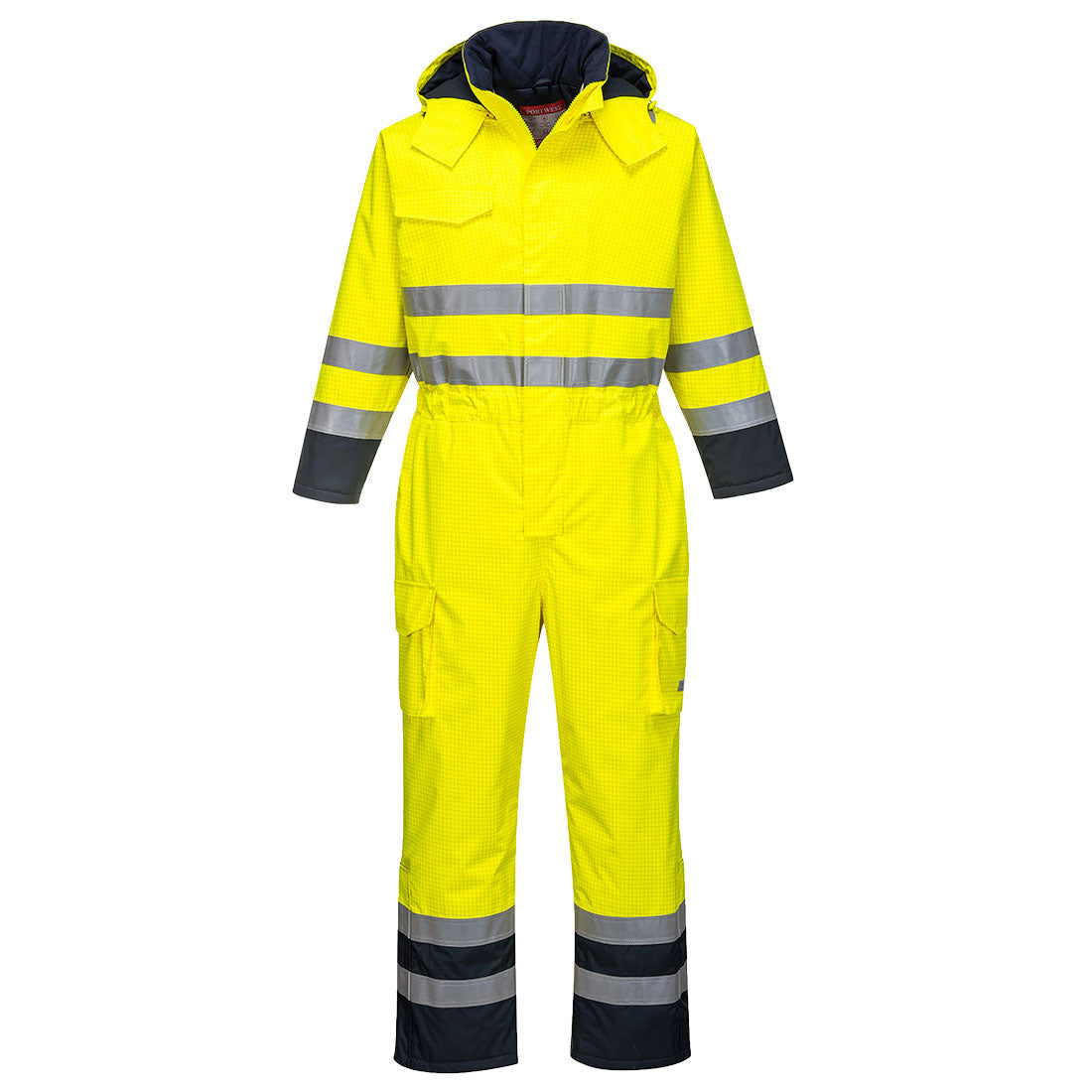 Bizflame Rain Hi-Vis Constrast FR Winter Coverall - Yellow/Navy