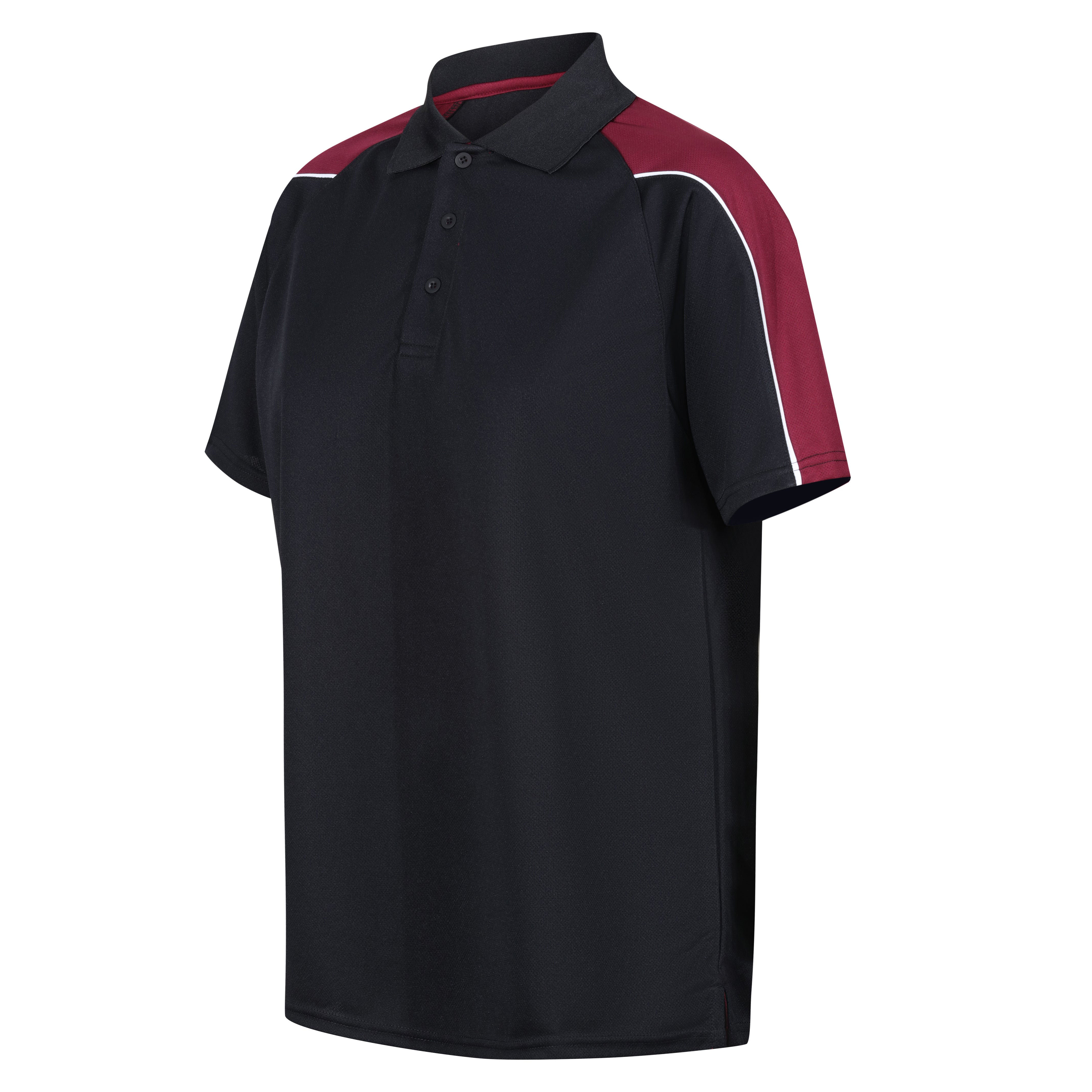Igen Unisex Polo - Black/Maroon