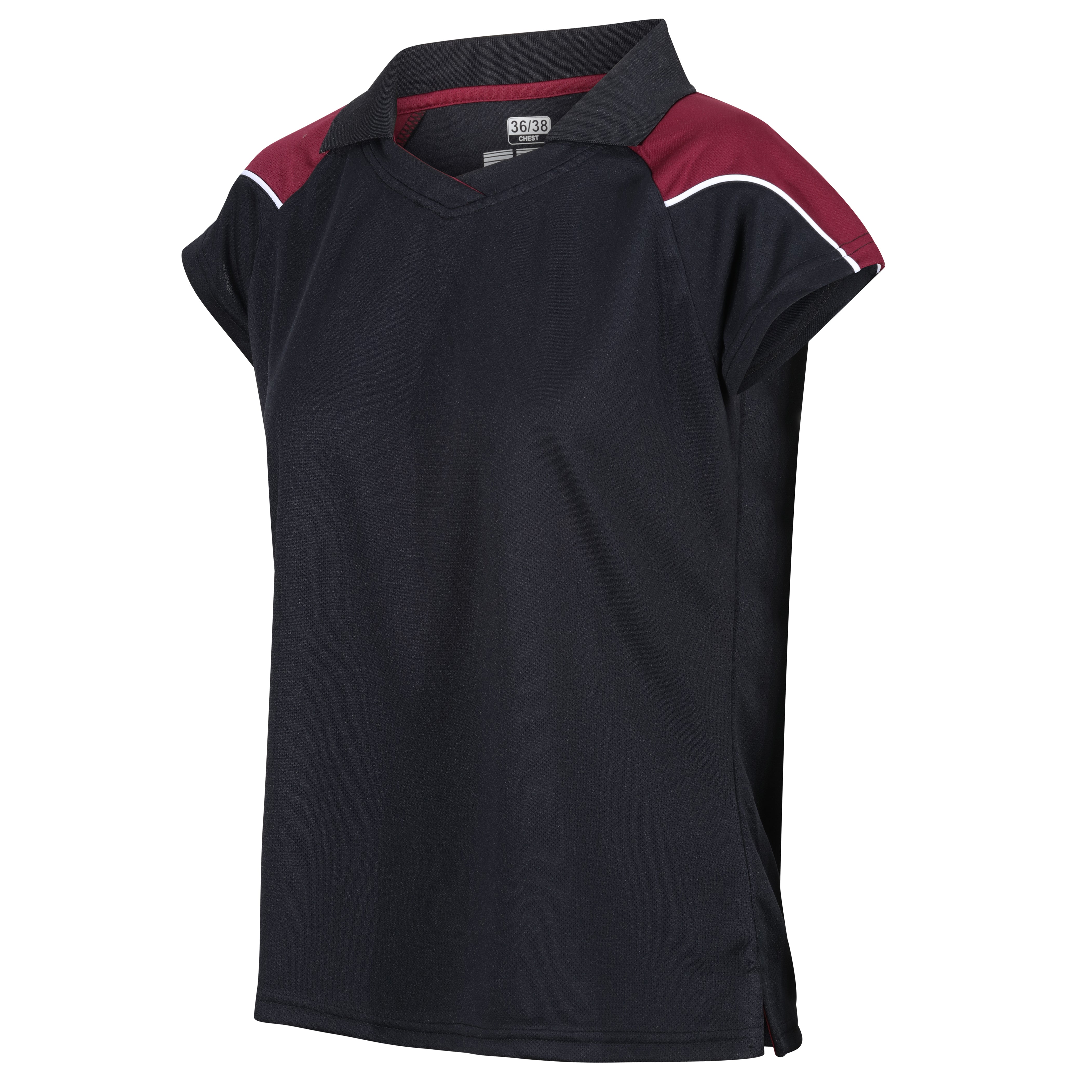Igen Female Polo - Black/Maroon