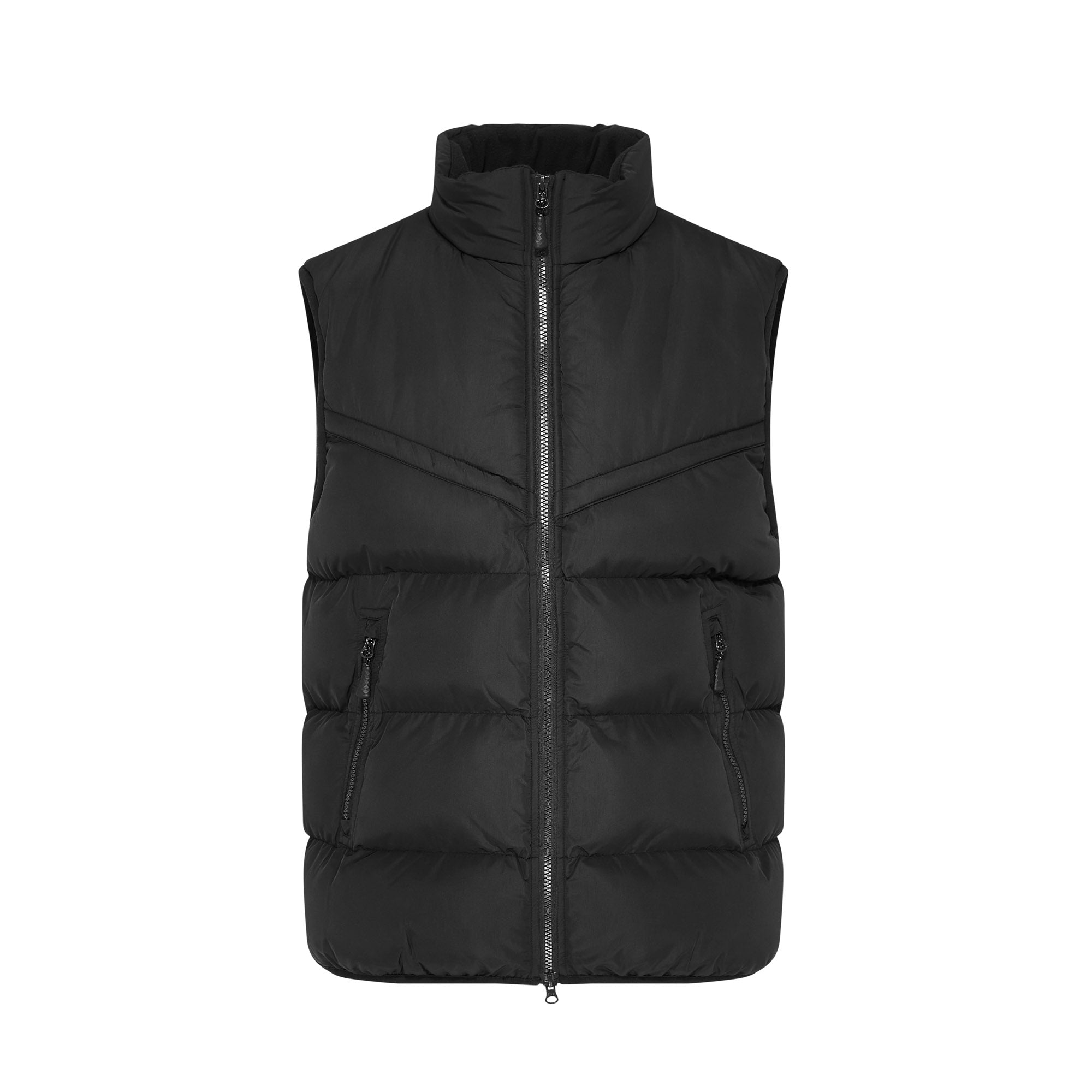 Chevron Puffer Gilet - Black